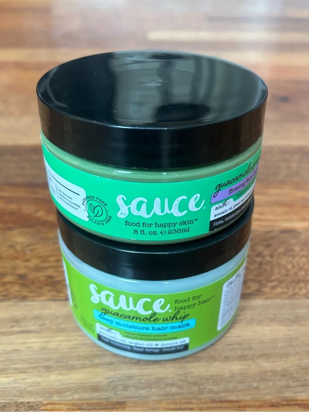 SAUCE - Deep Conditioning Hair Mask, Guacamole Whip +  Firming Face Mask - NEW